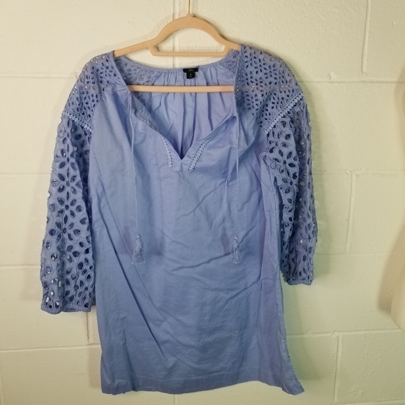 J Crew short eyelet blue tunic - Picture 4 of 10